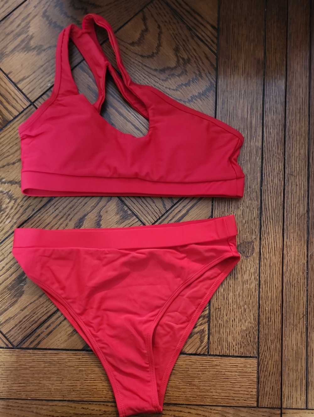 A4: Red off-shoulder bikini